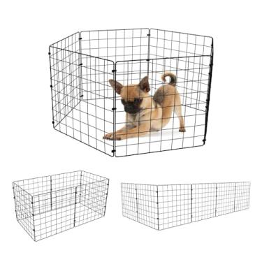 Imagem de Cercado Pet Cercadinho Grade para Cachorro 6 Telas Móvel no Tamanho 40 x 40 cm de Altura Dobrável (Preto)
