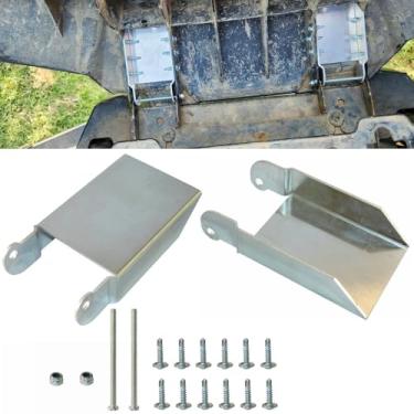 Imagem de Kit de suporte de alumínio de substituição de tampa de armazenamento frontal, 2 peças, adequado para quadriciclo Polaris Sportsman 450 570 850 2015 2016 2017, com parafusos e parafusos