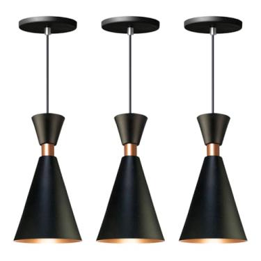 Imagem de AZ Casa Decor, Kit 3 Pendente Lustre Luminária Mini Pequim 24cm Preto