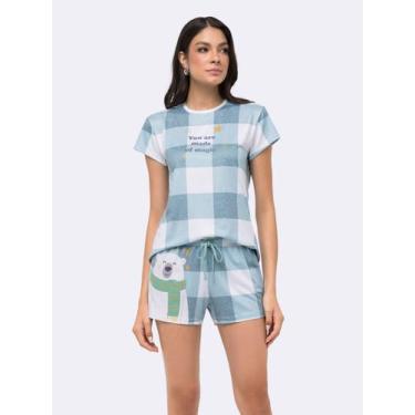 Imagem de Pijama Manga Curta com Short - Veggi, Branco, P, Feminino