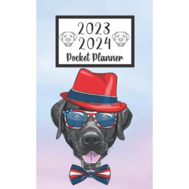 Imagem de 2023 2024 pocket planner For Purse Dog Labrador Retriever Lovers: 2 year Pocket Calendar January 2023 to December 2024 | 24 Months Monthly Planner & ... Holidays | Cute Funny Labrador Retriever