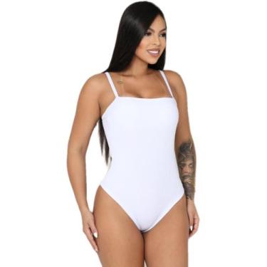 Imagem de Body Feminino Decote Reto Alcinha Tecido Anarruga Basico Verão Maiô Li