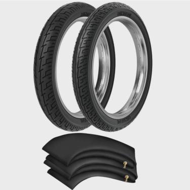Imagem de Kit Pneu Cg 125 Cg 150 Ybr 125 90/90-18 + 275-18 Bs32 Rinaldi + Camara