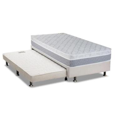 Imagem de Cama Box c/ Auxiliar Solteiro: Colchão Luckspuma Conjunto 3 em 1 ( Box