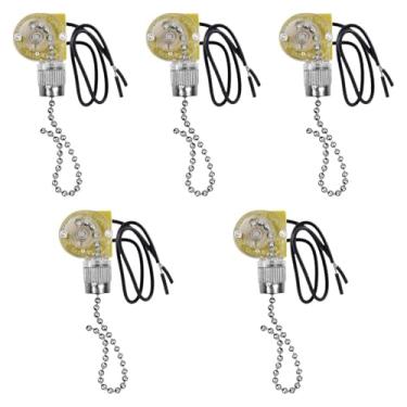 Imagem de WeiLaiKeQi 5 peças interruptor de puxar para ventilador, acessórios de controle de corrente para lâmpada, ventiladores de teto, substituição resistente, Agente