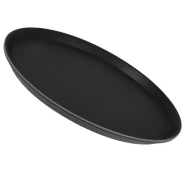 Imagem de Bandeja Garçom Redonda 40cm Para Servir Antiderrapante Emborrachada Profissional Unitermi (PRETO)