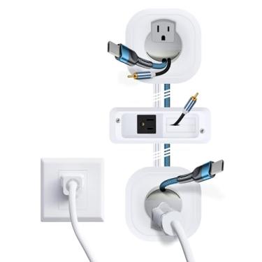 Imagem de Kit de gerenciamento de cabos de parede para TV e barra de som