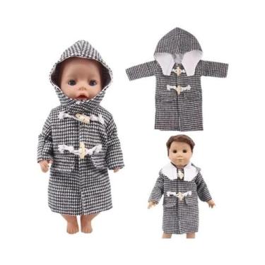 Imagem de Roupas De Boneca De Pelúcia Preta, Capa De Chuva Para Boneca De 43cm, 