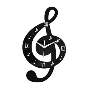 Imagem de IEUDNS Relógio de parede pendurado relógio de parede moda decoração de casa arte de decoração nota musical para hotel quarto sala de jantar restaurante