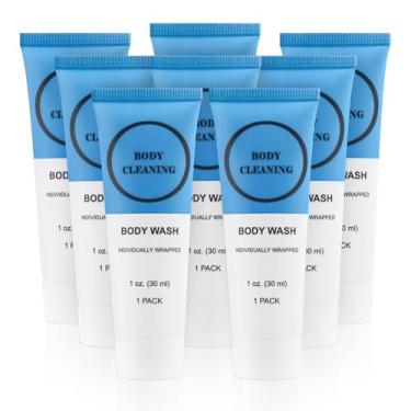 Imagem de RSQAZQ 10 peças de sabonete líquido corporal para viagem, embalado individualmente, 28,3 g, mini gel de banho – artigos de higiene de limpeza nutritivos para homens e mulheres, ideal para hotéis
