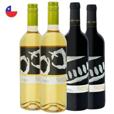 Imagem de Kit com 4 - 2 Vinhos Branco Suave e 2 Vinhos Cabernet Sauvignon 750ml 