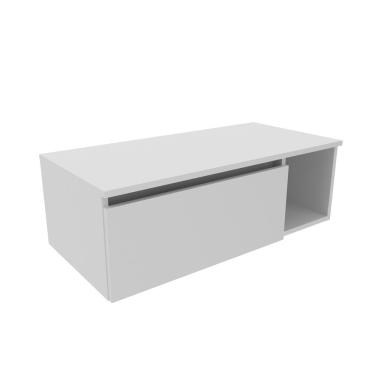 Imagem de Balcão Gabinete Suspenso para Banheiro com 1 Porta e Nicho Lateral 80cm BN3601 Branco - Tecno