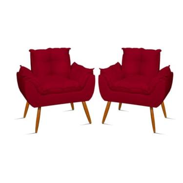 Imagem de Kit 2 Poltronas Opala Decorativas - Balaqui Cor:vermelho