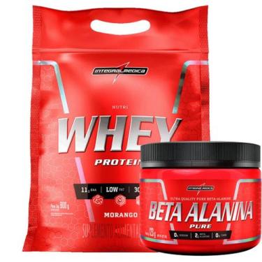 Imagem de Kit Nutri Whey Protein 907g + Beta Alanina 123g Integralmedica, Baunil