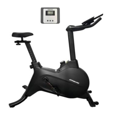 Imagem de Bicicleta Spinning Residencial Magnética 8 Níveis com Monitor LCD, Guidão Ajustável, Suporte para Celular e Rodinhas – Silenciosa e Ergonômica