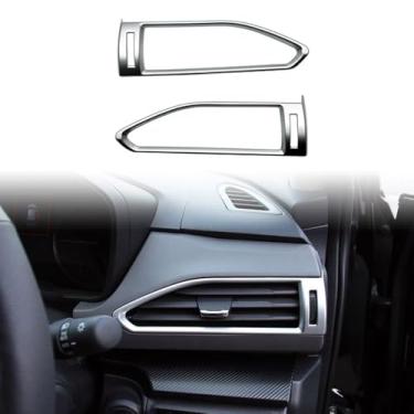 Imagem de TENWIND Console central de carro 2 lados saída de ar, capa de tomada de ar condicionado compatível com acessórios Subaru Crosstrek 2024-2025+ (prata)
