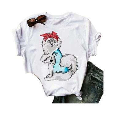 Imagem de Camiseta Feminina Verão - Pomeranian Mom - Manga Curta, BR-G4, Wtq0008