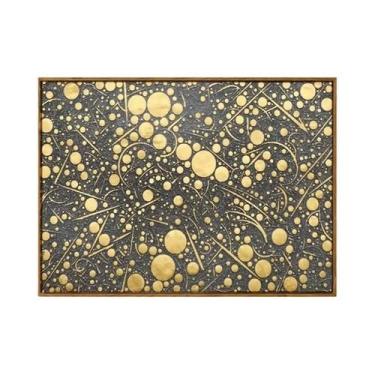 Imagem de Arte de Parede Abstrata Dourada - Impressão Texturizada Moderna em Tel