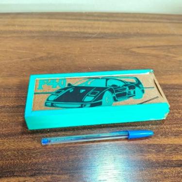 Imagem de Estojo Madeira Porta Lápis Vintage Ano 80 20x8x3cm 131g Raro COD 05