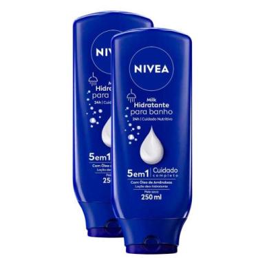 Imagem de Kit 2 Hidratante para Banho Nivea Milk 250ml