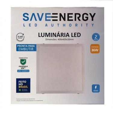 Imagem de Plafon Emb 40Cm Qd 36W 3000K Bq Se-240.923 Save