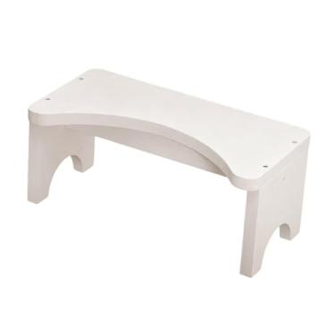 Imagem de KiBcsLic Banco de banheiro, apoio para os pés portátil, apoio para os pés, assento sanitário resistente para idosos, crianças e adultos, Branco