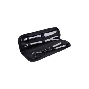 Imagem de Jogo para Churrasco com 3 Peças em Inox com Estojo - Mimo Style - AC19