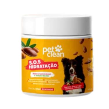 Imagem de Pet Clean Máscara Hidratação S.O.S Tratamento Cães & Gatos | Cronograma Hidratação, Nutrição, Restauração Profunda Pelos (Restauração Intensa - Amarela)