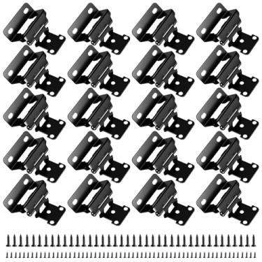 Imagem de 20 dobradiças de armário de moldura dobradiças de armário de fechamento automático laminadas a frio dobradiças de porta de armário de fechamento macio para armário de sobreposição parcial de 1,27 cm