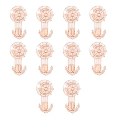 Imagem de 10 peças de gancho giratório com ventosa transparente a vácuo sem perfuração gancho de toalha de parede para banheiro (âmbar, 10)