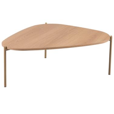Imagem de Mesa de Centro Para Sala de Estar Pés Metálicos Baixa Adek A03 Hanover Dourado - Lyam Decor
