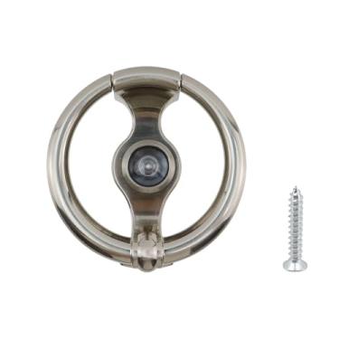 Imagem de Savagrow Anel minimalista de liga de zinco com diâmetro de 9,8 cm Aldrava de porta com olho mágico para portas, prata