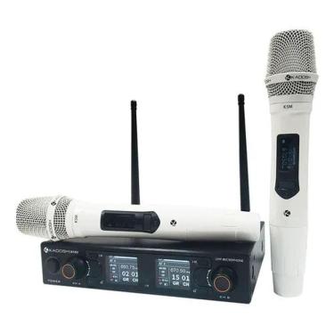 Imagem de Microfone Kadosh K-502M Sem Fio Bastão Duplo Branco