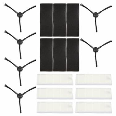 Imagem de Phefop Kit de Substituição de Escovas Laterais Com Filtros Hepa, Material Esponja, Limpeza Eficiente para Aspirador robô A6 A4 A4s