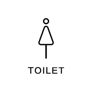 Imagem de Men and Women Toilet Signs, 17x20cm/6.7x7.9inch Installation Signs On The Side Hotel WC Card Double -sided Prompt(White,Women)