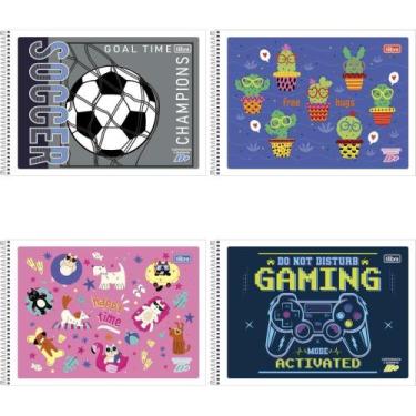 Imagem de Caderno de Desenho Universitário D+ 48 Folhas Espiral - Pacote com 10 