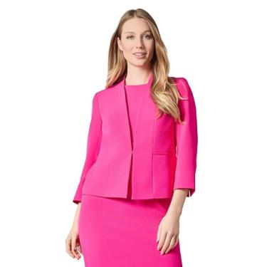 Imagem de Kasper Feminino Petite Julia Crepe Open Cardi com WELT PKTS, Pink Perfection, Perfeição rosa, 8 Petite