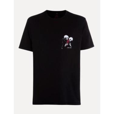 Imagem de Camiseta John John Masculina Relaxed Fit Burning Flower Preta-Masculino