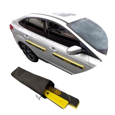Imagem de Friso Protetor Magnético Removível para Porta de Carros – Proteção em Estacionamentos e Garagens (kit amarelo/4 peças com bolsa)