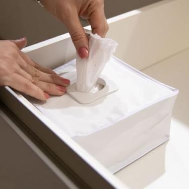 Imagem de Porta Sacola Puxa Saco Dispenser Gaveta Nylon Impermeável com Zíper Branco