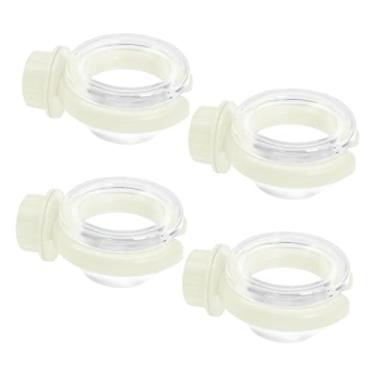 Imagem de WeiLaiKeQi Conjunto de 4 bebedouros para pássaros, decoração transparente, profissional, para pendurar em áreas externas, versáteis e resistentes, com, Branco