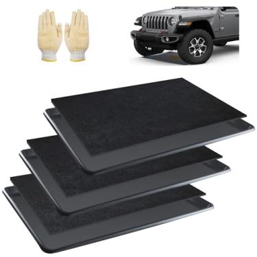 Imagem de CAPHONT Pacote com 3 bandejas coletoras de óleo extragrande, bandeja de drenagem de troca de óleo de 89 x 61 x 3,5 cm com 3 peças de tapete de derramamento, bandeja de gotejamento de óleo automotivo