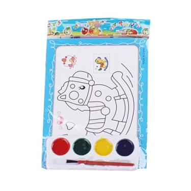 Imagem de Tinta para colorir água infantil, folhas para colorir água - Bloco de aquarela - Kit criativo de pintura em aquarela, cartões educativos para colorir em água para projetos de artes e ofícios infantis