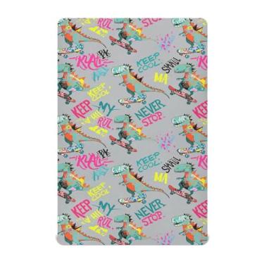Imagem de STAYTOP Jogo de lençol com elástico padrão de dinossauro, 99 x 27 cm, macio e respirável para berço