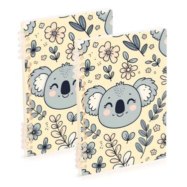 Imagem de Burbuja Cadernos com nome, papel pautado universitário A5 com 60 folhas, fichário para escritório, 2 unidades