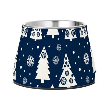 Imagem de Burbuja Tigela de árvore de Natal para cães de aço inoxidável para comida e água, antiderrapante para cães médios e gatos, 590 ml