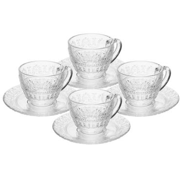 Imagem de WOLFF - Conjunto 4 Xícaras de Café com Pires Mauve 90ml Cristal