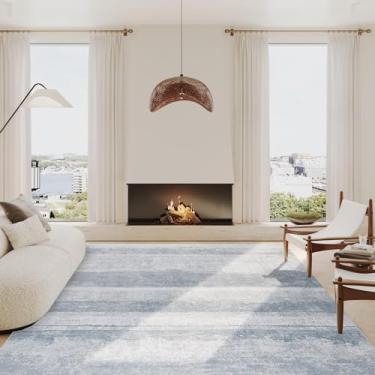 Imagem de jinchan Tapete de área 20 x 25 cm, moderno, abstrato, interior, contemporâneo, tapete fino, chenille, tapete macio, cozinha, cinza, estampado, capa antiderrapante para quarto, sala de estar, lavanderia, berçário