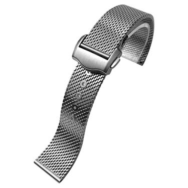 Imagem de KAPPDE Pulseira de relógio trançada de aço de qualidade 20 mm para Omega 007 James Bond pulseira de relógio com fivela dobrável