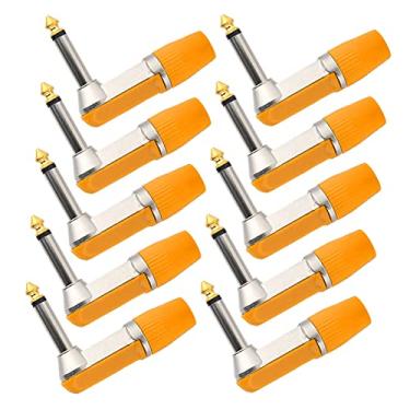 Imagem de KIMISS Adaptador Angular Xlr de Plugue de áudio de 6.35mm, Fone de Ouvido Profissional e Resistente à Corrosão e Conector de Telefone para Dispositivos de áudio Com 10 Peças (Laranja)